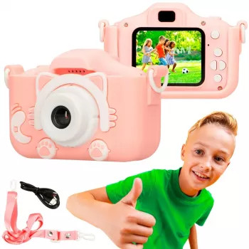 Digitálny fotoaparát pre deti Extralink H27 SINGLE PINK ružová biela 3 roky