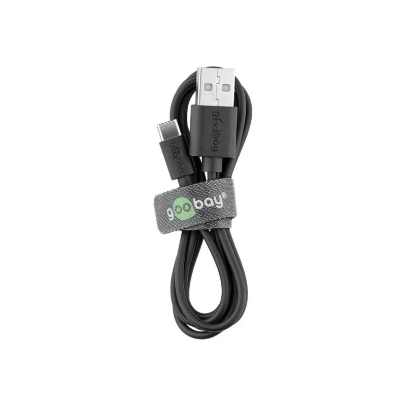 Goobay | USB-C nabíjací a synchronizačný kábel (USB-A > USB-C) | 38675 | čierny | RJ-45 | RJ-45 90°