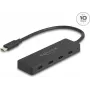 Delock 64322 USB 10 Gbps Type-C rozbočovač, 4 x porty USB Type-C, čierny