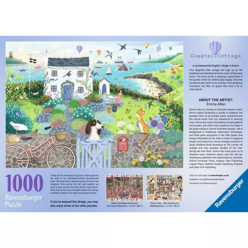 Puzzle Ravensburger Coastal Cottage 1000 dielikov, šírka 700 mm, hrúbka 2 mm