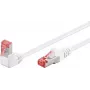 Goobay CAT 6 Patch kábel 1x 90° zahnutý, S/FTP (PiMF), biely, 2 m - západka hore, LSZH bezhalogénový, meď (51551)