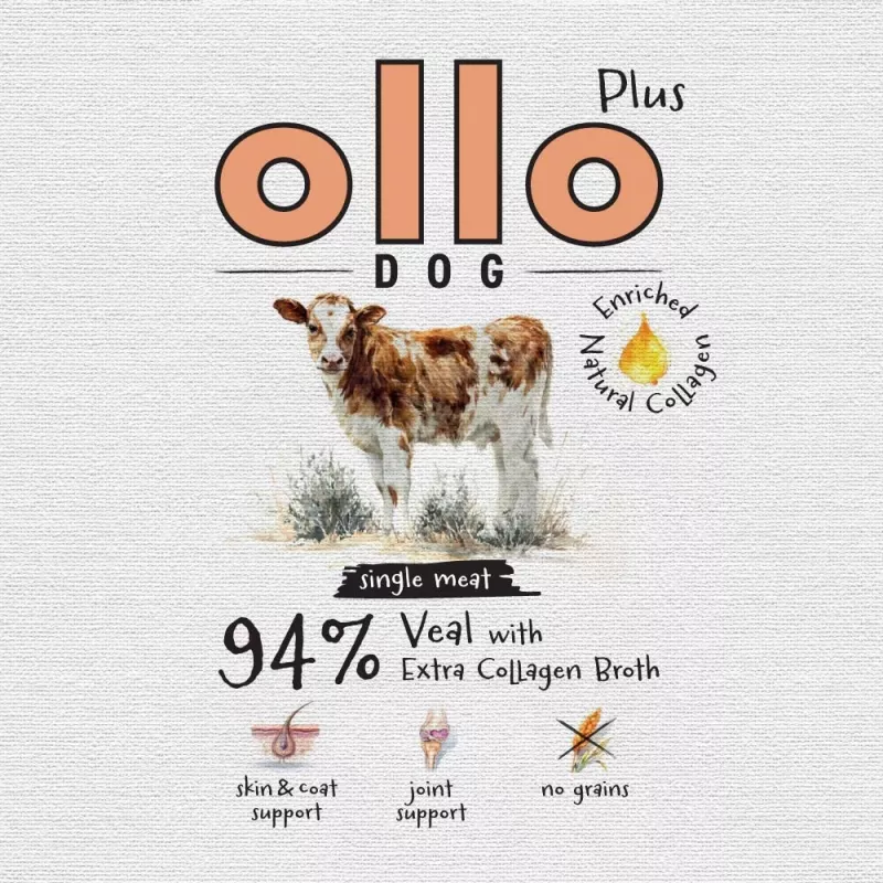 Ollo Plus kolagén teľacie 400g konzerva pre psov