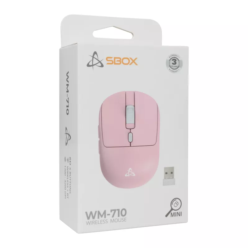 Myš SBOX WM-710 ružová bezdrôtové rozhranie
