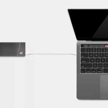 Kábel USB-C na USB-C Green Cell KABGC29W 2 m, USB 3.2 Gen 1, 60 W PD, pletené TPE, biela