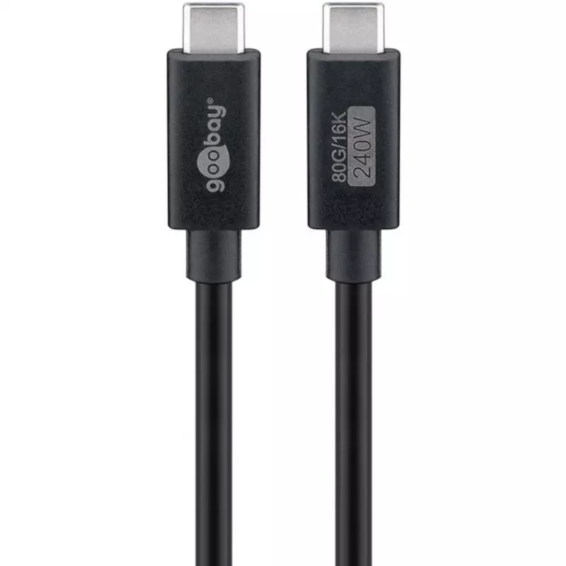 USB-C kábel WENTRONIC USB4 Gen4 1.2m — podporuje 16k@60Hz a 4K@120Hz