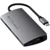 Satechi hliníkový adaptér V2 USB-C (USB-C, 3x USB-A, 4K HDMI, čítačka kariet micro/SD, Ethernet) (Starlight Grey)