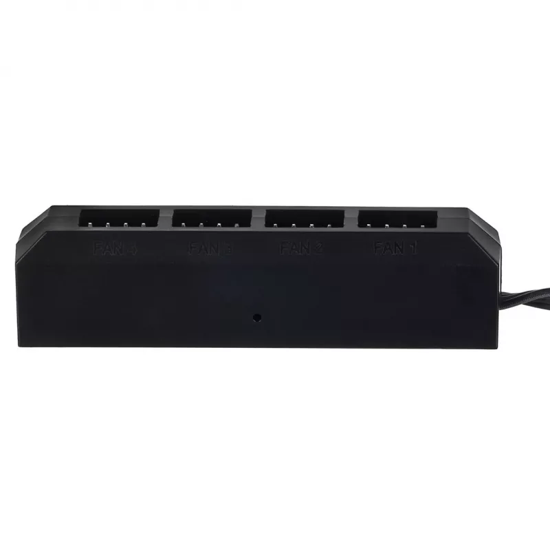 Hub ventilátorov DeepCool FH-04 – 20-pinový ATX na 4× 3-pin Molex, 0,55 m kábel, čierny