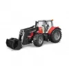 Hračkársky traktor BRUDER Massey Ferguson 7624 s čelným nakladačom, červený, pre deti od 3 rokov