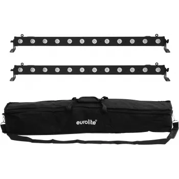 Sada LED barov EUROLITE 2x LED BAR-12 QCL RGBA s mäkkou taškou – 2 kusy, QCL RGBA LED