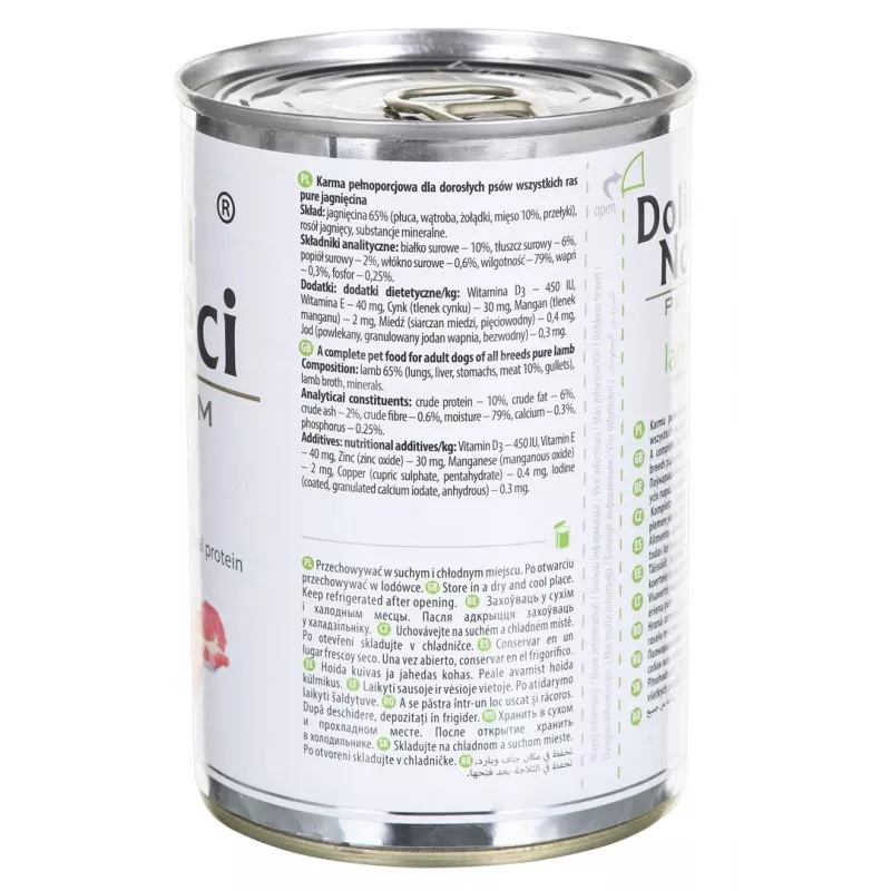 Dolina Noteci Premium čisté jahňacie - mokré krmivo pre psov - 400g