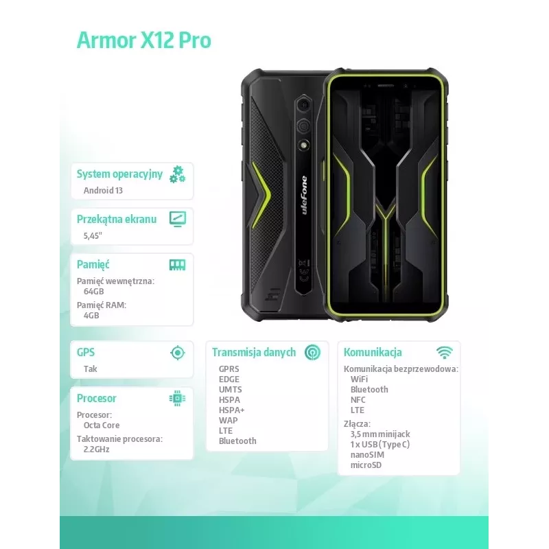 Smartfón Ulefone Armor X12 3GB/32GB bez nabíjačky
