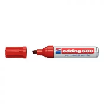 Permanentný marker Edding 500 klinový hrot červený