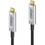 FiberX USB kábel FX-I600-015 15 m USB 3.2 Gen 1 USB-C čierny strieborný