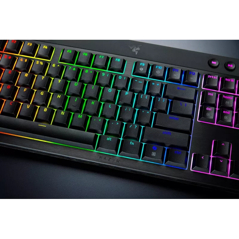 Razer BlackWidow V4 Low-Profile Tenkeyless HyperSpeed herná klávesnica, zelené spínače, rozloženie US