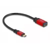USB adaptér DeLOCK 60172 USB Type-C samec na USB Type-A samica 10 Gbit/s 15 cm červený kov