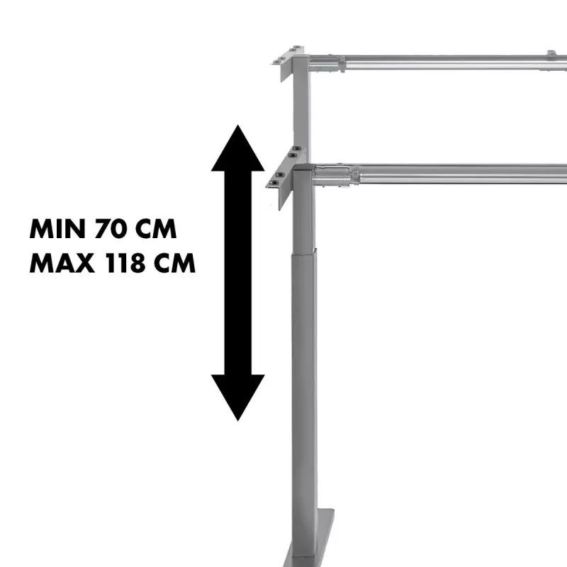Manuálne výškovo nastaviteľný stôl MACLEAN MC-790NG — max. zaťaženie 60 kg, max. výška 120 cm