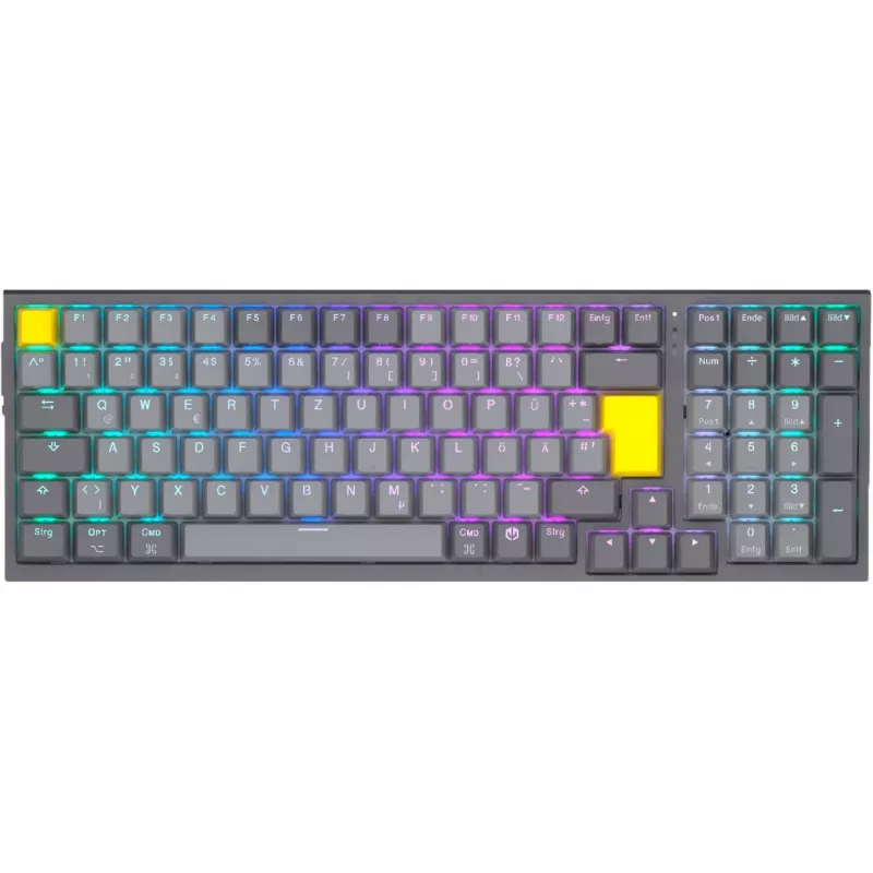 Celeris 1800, Herná klávesnica Sivá, DE-Layout, ENDORFY Žltá by Gateron
