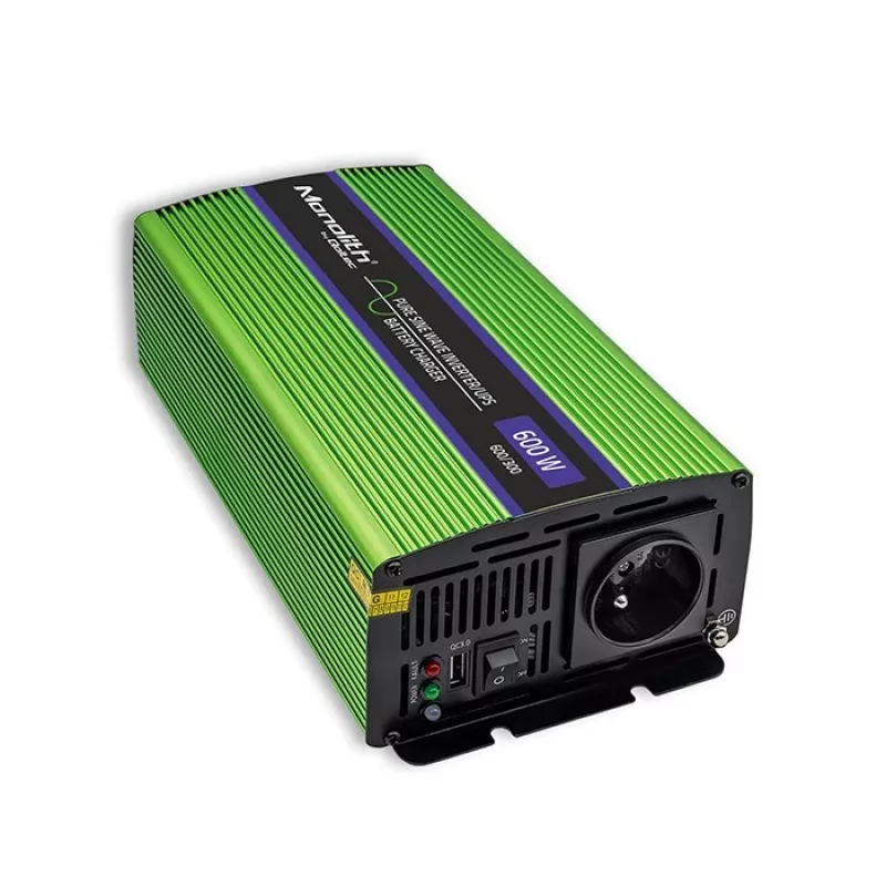 Automobilový menič Qoltec Monolith 600 W zelená 12 V