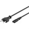 Wentronic Goobay Euro Anschlusskabel, 3 m, čierny - Eurostecker (Type-C, CEE 7/16) > Gerätebuchse C7 (95038)