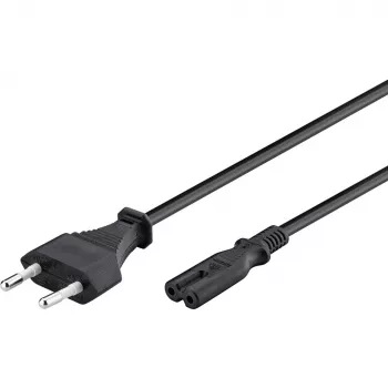 Wentronic Goobay Euro Anschlusskabel, 3 m, čierny - Eurostecker (Type-C, CEE 7/16) > Gerätebuchse C7 (95038)