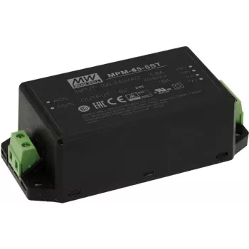 MEAN WELL MPM-65-24ST napájací adaptér, do interiéru, 65 W, 24 V, čierny