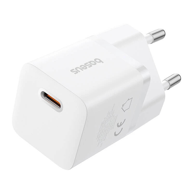 Baseus P10110909213-00 USB-C GaN5 mini 25W sieťová nabíjačka biela