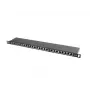 Patch panel LANBERG PPS5-0024-B 24-portový CAT5e, kov, 0,5 U, 445×99×22,3 mm, čierny