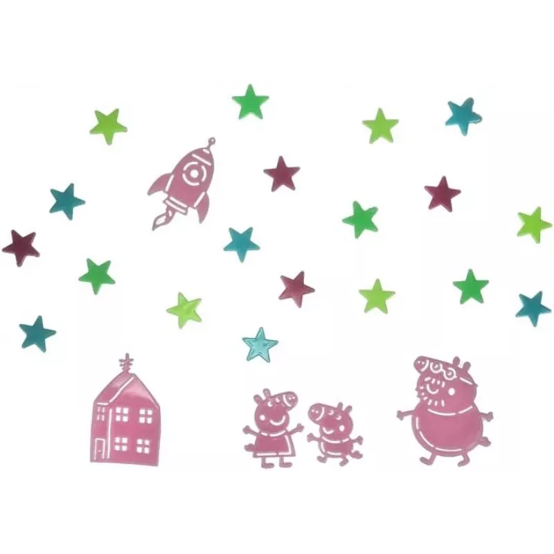 Nálepky na stenu Hasbro Peppa Pig PP13870PP Glow in the Dark Stars