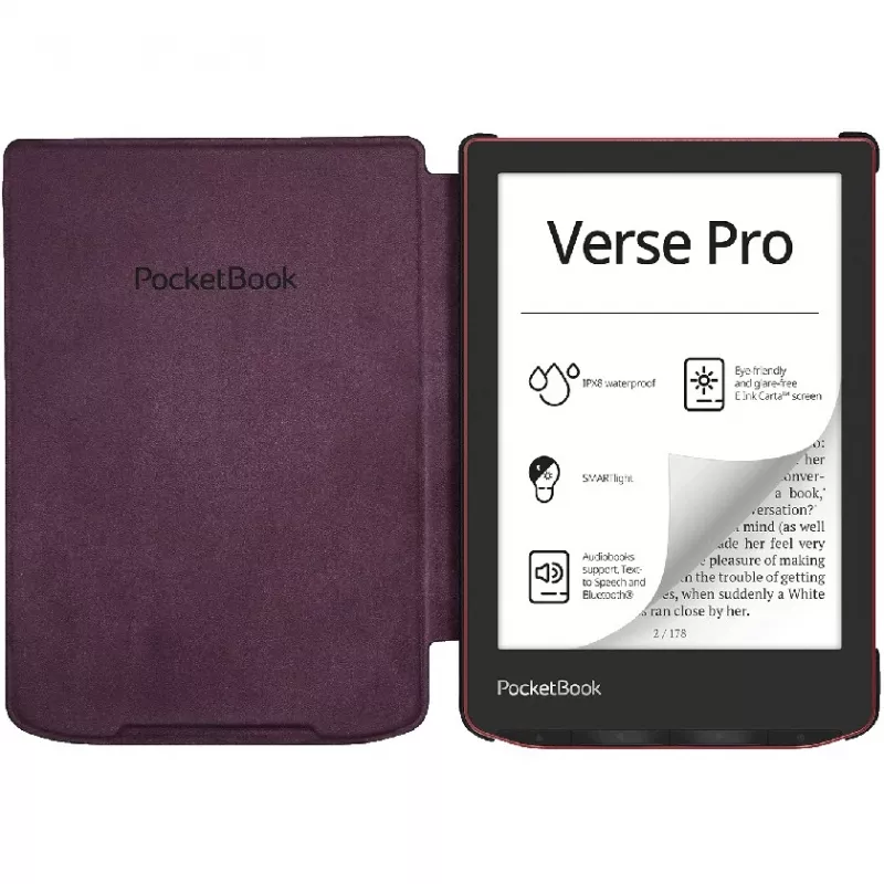 Folio puzdro pre 6-palcovú čítačku e-kníh PocketBook Shell — čierne/biele, 112 × 160 × 12,5 mm