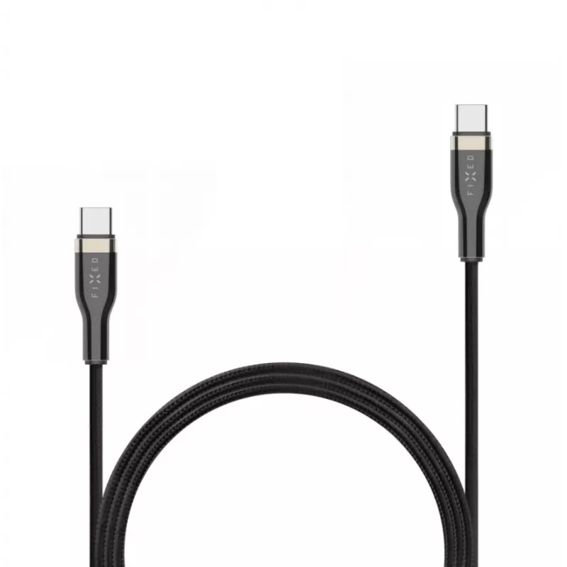 FIXED FIXDB-CC2-BK opletený kábel USB-C/USB-C, 2 m, 100 W