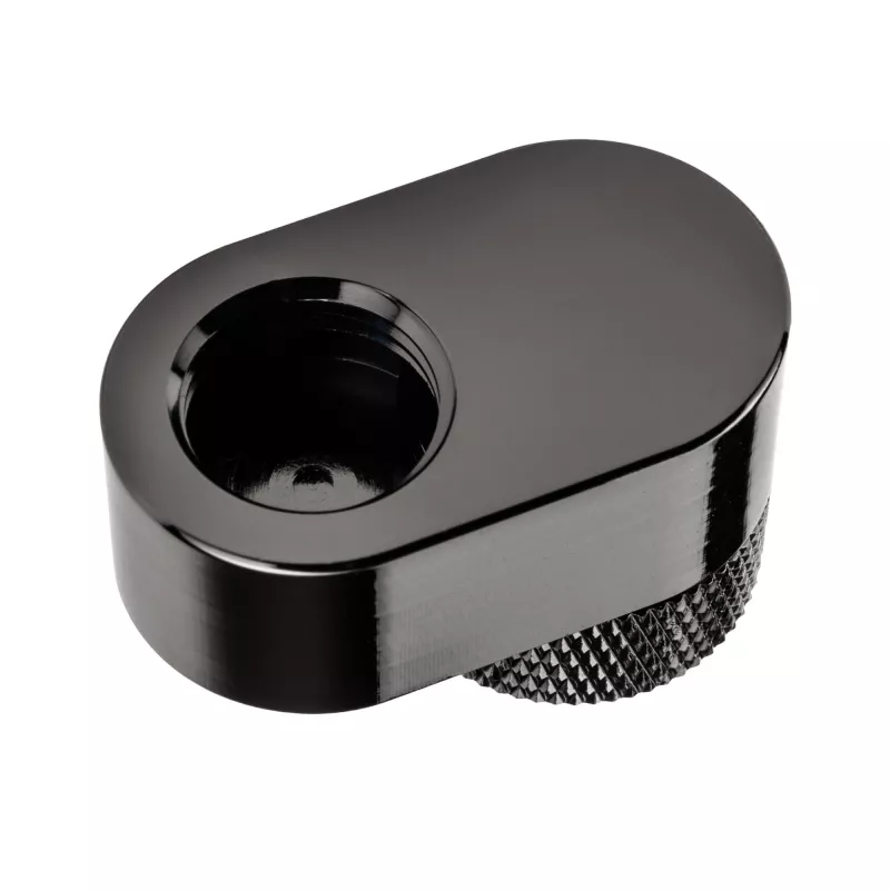 XSPC rotačný 14mm offset G1/4 fitting, chróm čierna - zahnutý rotačný konektor pre vodné chladenie