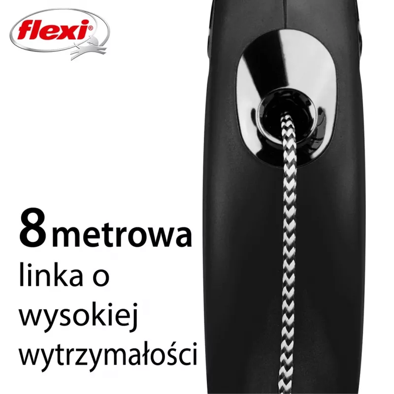 Flexi New CLASSIC 8 m čierne psie vodítko s navíjacím mechanizmom