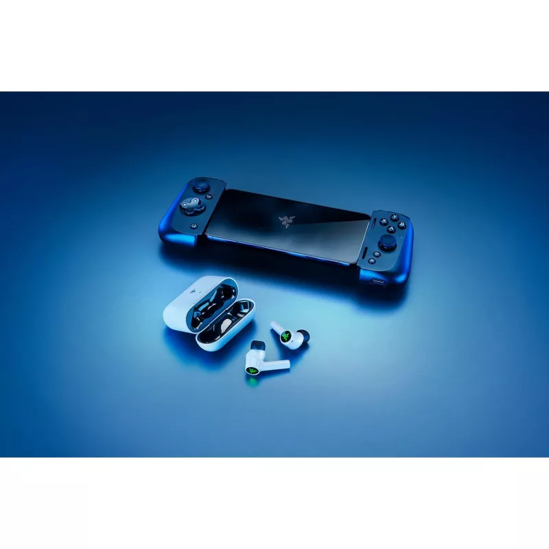 Razer Hammerhead HyperSpeed úplne bezdrôtové herné slúchadlá do uší s mikrofónom, 20-20000 Hz, biele