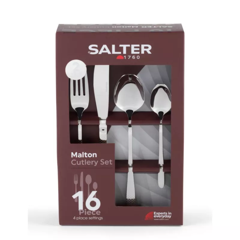 16-dielna sada príborov Salter BW113282EU7, nerezová oceľ, servis pre 4