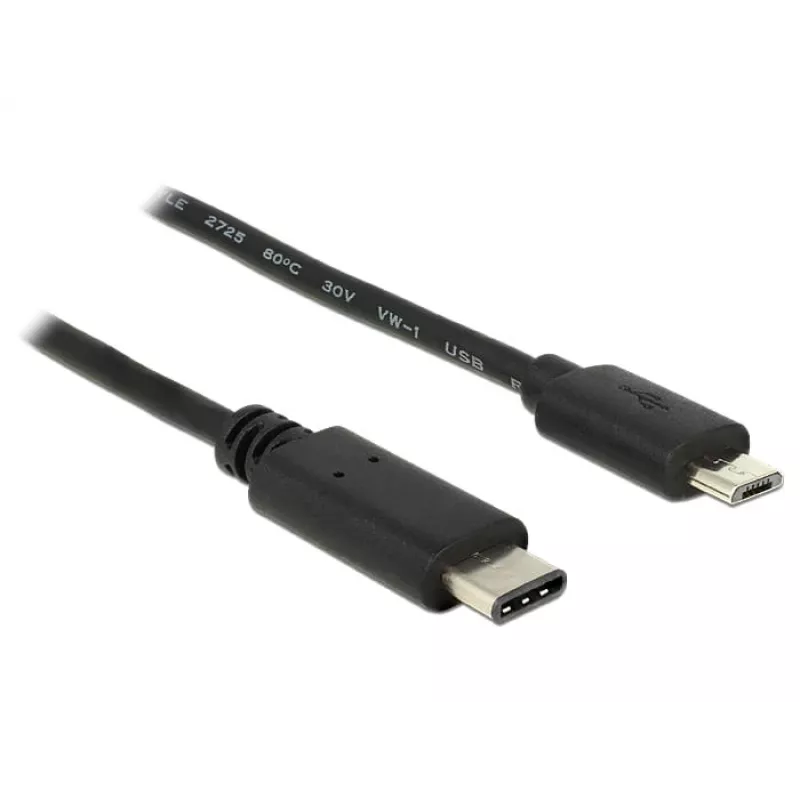 USB kábel DeLOCK 0,5 m USB2.0-C Micro-USB B čierny