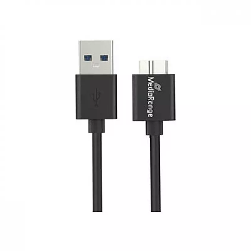 USB kábel MediaRange MRCS240 — USB A na Micro-USB B, USB 3.2 Gen 1 (3.1 Gen 1), 1,8 m, čierny