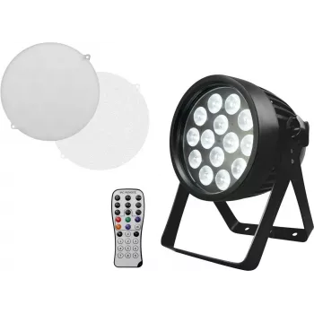 LED PAR reflektor EUROLITE 14x8W QCL — pódiový PAR reflektor, 14 LED × 8 W, studená biela/miešanie farieb