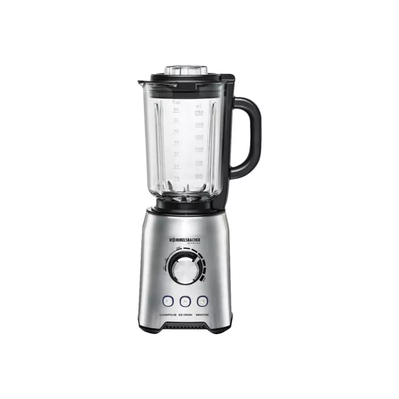 Stolový mixér Rommelsbacher MX 1250 — 1200 W, 1,75 l sklenená nádoba, nerezová oceľ