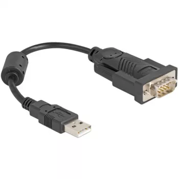 DeLOCK adaptér USB 2.0 Type-A na sériový RS-232 D-Sub 9-pinový konektor samec 0,25 m