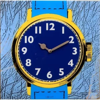 NeXtime hodiny 8157 Watch One, 43x43,2 cm, nástenné, modré/žlté