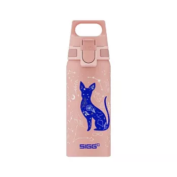 Hliníková fľaša Sigg 6005.10 — 600 ml, priemer 7,1 cm, 145 g, modrá/ružová