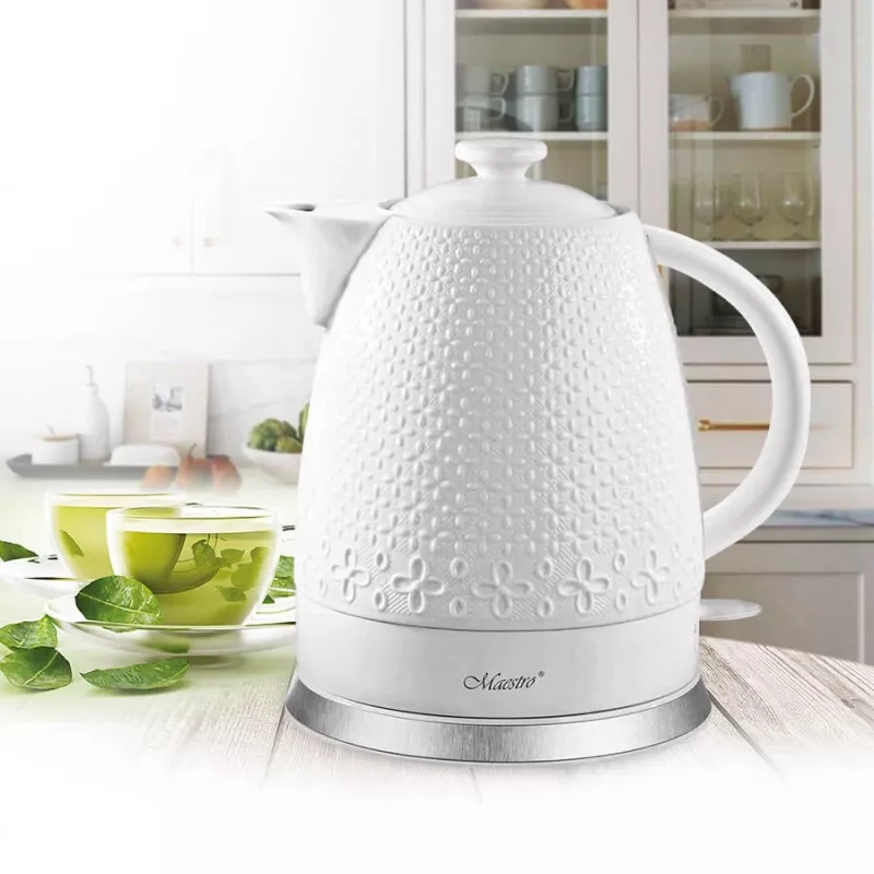 Elektrická kanvica Maestro MR-073 1,5 l 1500 W biela, páčkové ovládanie, ukazovateľ hladiny vody