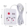 Predlžovacia zásuvka MACLEAN MCE388 W – 2 zásuvky, 3×USB, 110–240V, 2500W, 3 m kábel, biela