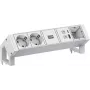 Predlžovacia zásuvka Bachmann DESK2 ALU WHITE 937.413 s 2x USB portami