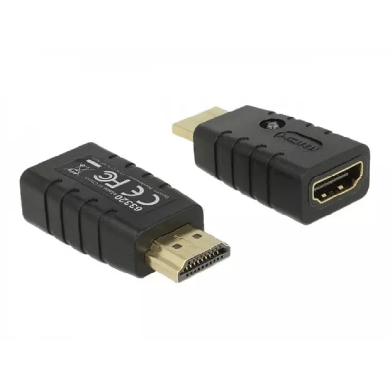 Adaptér HDMI (konektor samec) > HDMI (konektor samica), EDID emulátor (čierny)