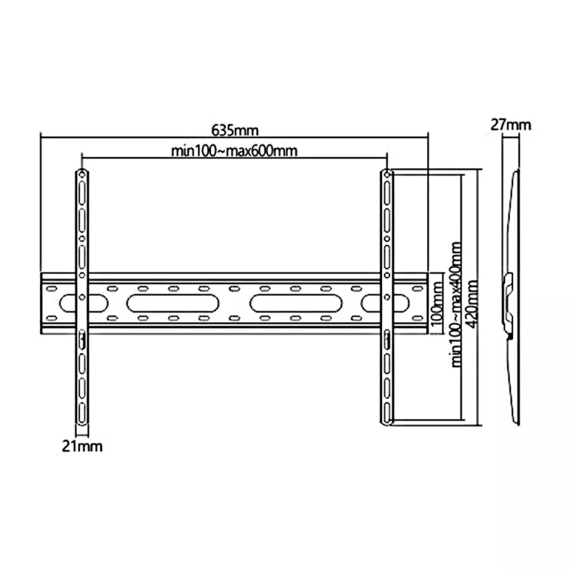 Economy TV držiak Maclean, max VESA 600x400, 37-70, 45 kg, čierny, MC-939