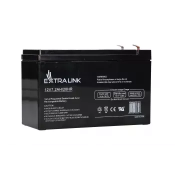 Batéria do UPS Extralink AGM 12V 7,2Ah (7Ah) uzavretá olovená VRLA, bezúdržbová, čierna