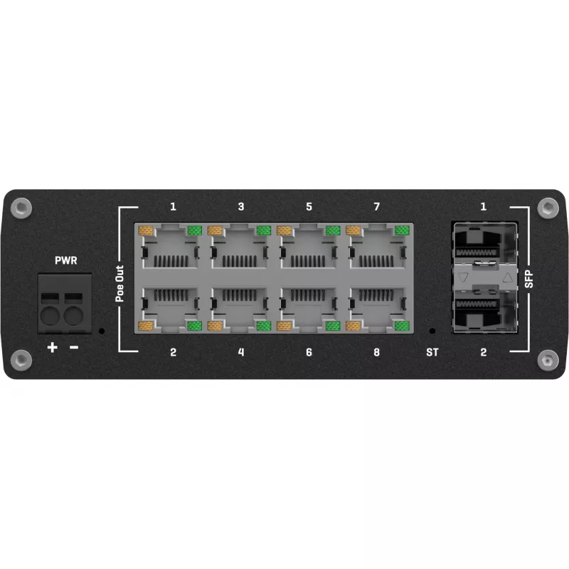Teltonika TSW202 Managed L2 Gigabit Ethernet (10/100/1000) Power over Ethernet (PoE) hliník, modrá
