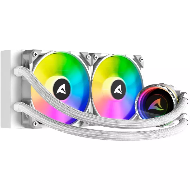 S80 RGB White AIO 240mm, kvapalinové chladenie biele