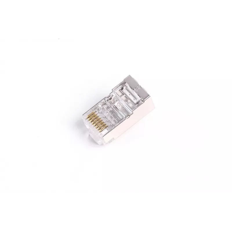 Konektor RJ45 tienený kat.6 univerzálny drôt/lanka 8P8C 100 ks